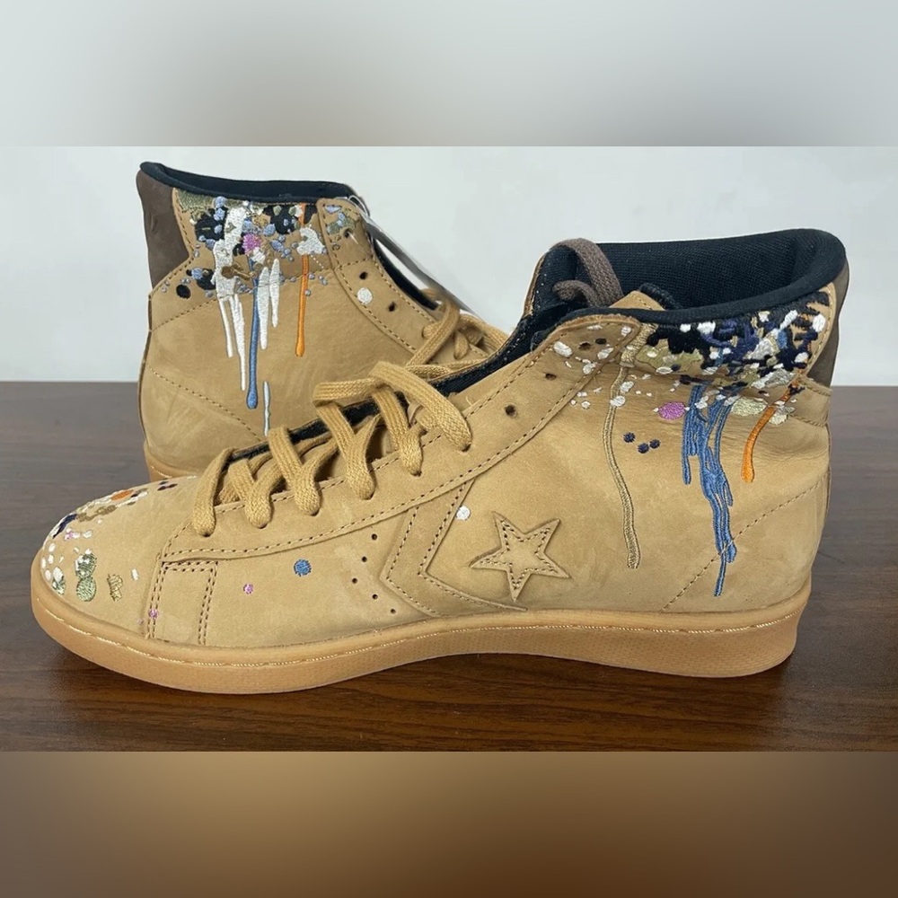 CONVERSE X BANDULU PRO LEATHER MID Flux/Gum Light Hone/Brown 169908C Men’s 9 NWO